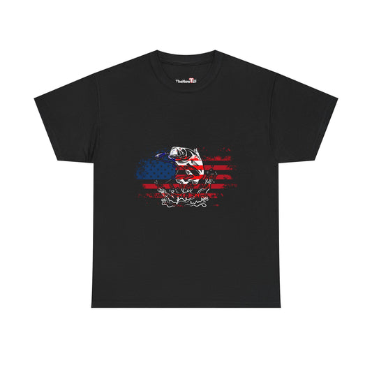Fishing American Flag Vintage - Unisex T-Shirt