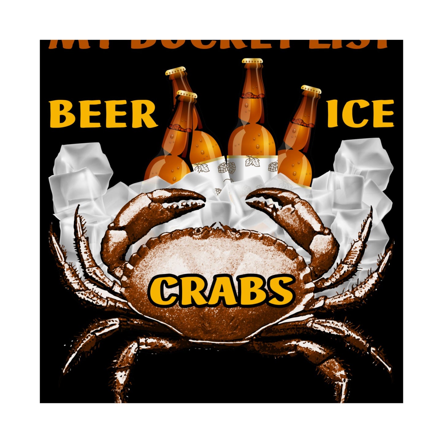 Crab Boil Gift Seafood Bucket List Beer Ice Crabs - Wall Art