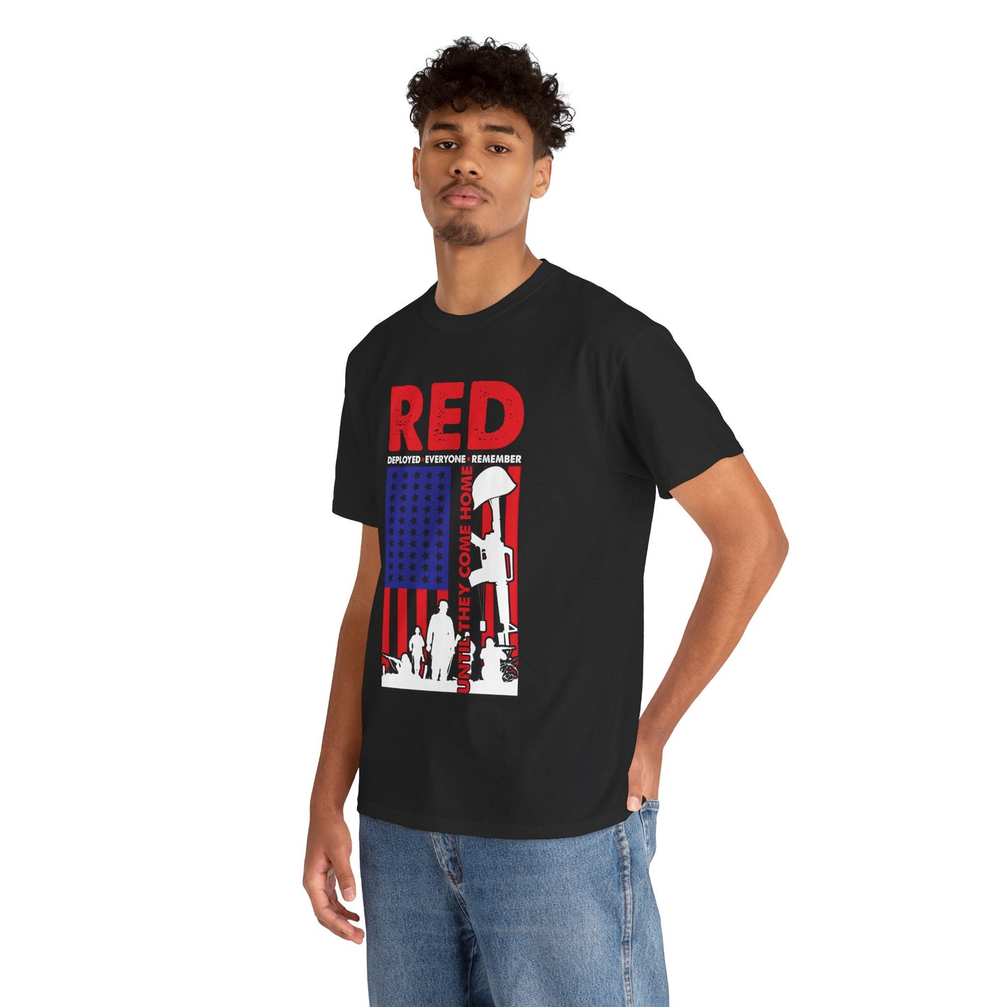 Red Friday Remember Everyone Deployed Us Flag Army Vintage - Unisex Graphic T-Shirt