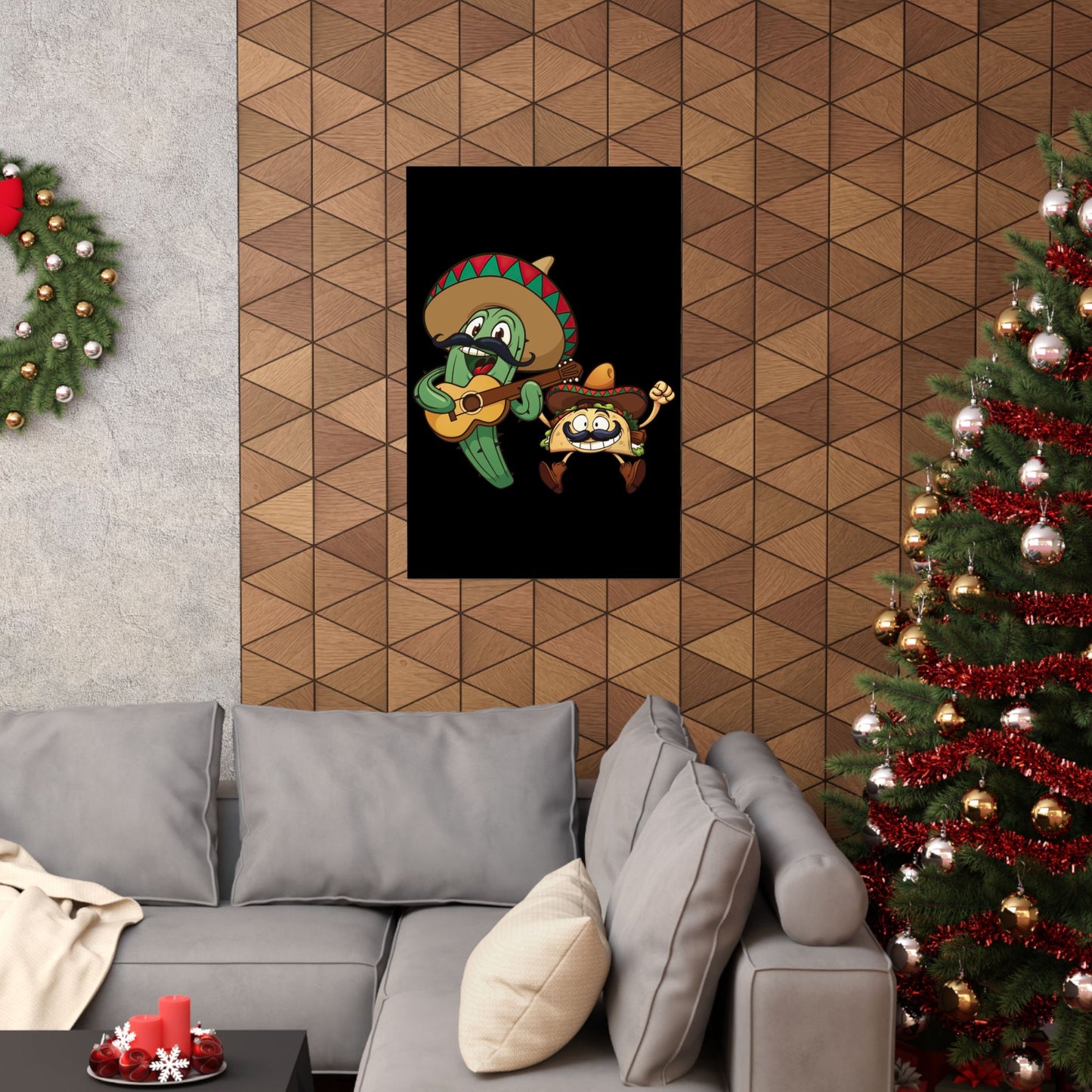 Guitar Mexico Fiesta Cactus Guitarist Sombrero Cinco De Mayo - Wall Art