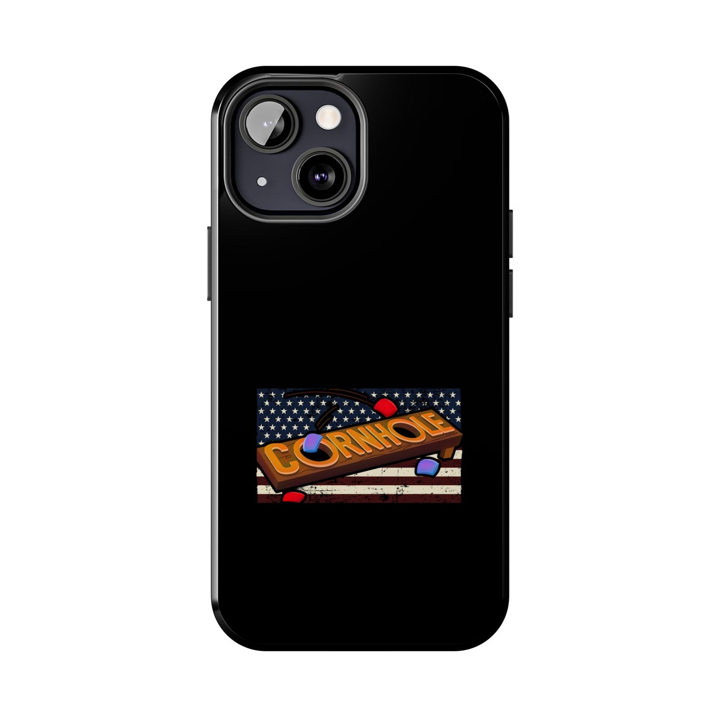 American Flag Cornhole - Rex Valentine Design - Tough Phone Case