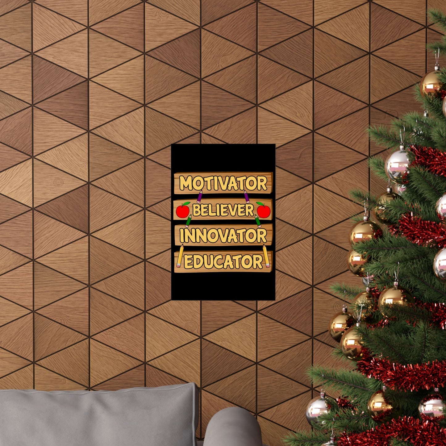 Teacher Motivator Believer Innovator Educator - Wall Art