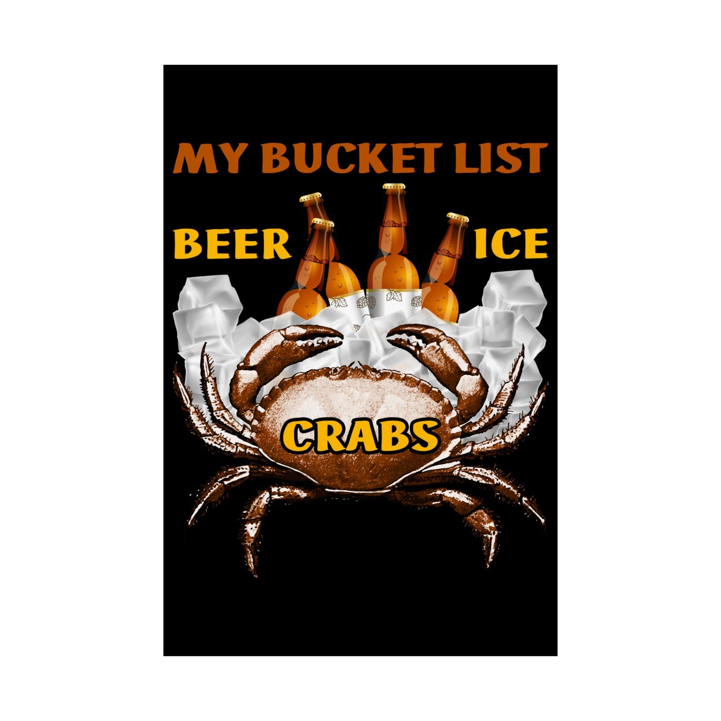 Crab Boil Gift Seafood Bucket List Beer Ice Crabs - Wall Art