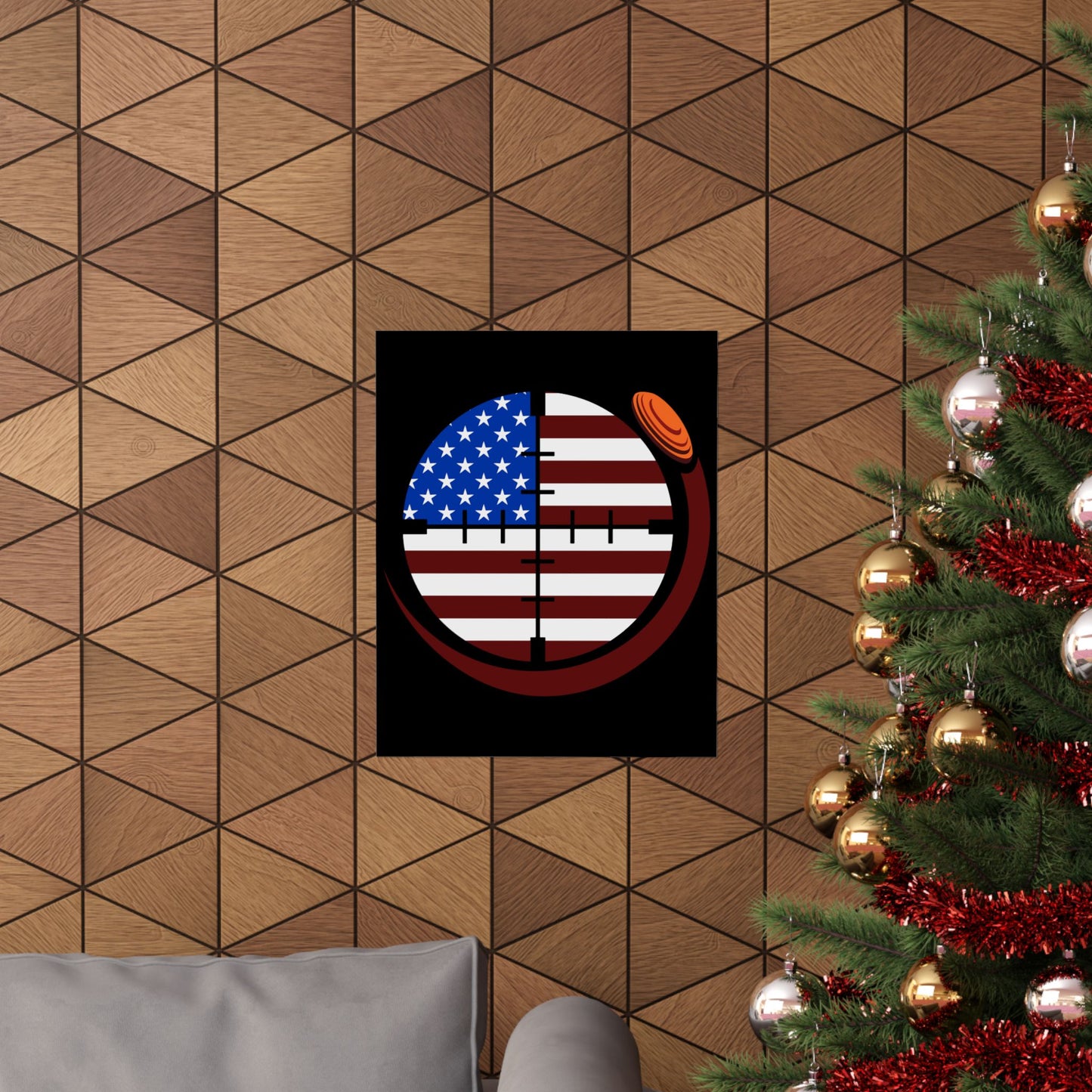Retro Patriotic Skeet Trap Sporting Clays Shooting Sports - Wall Art