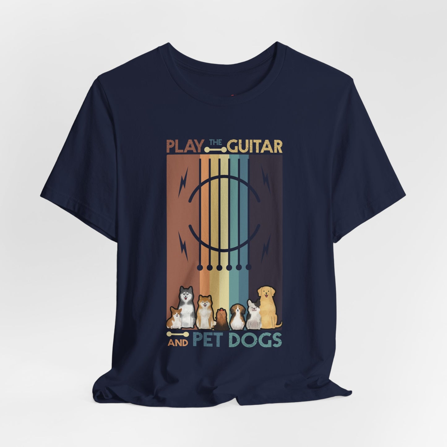 Retro Guitar Player Saying Dog Owner Guitarist I Pet Dogs T-shirt