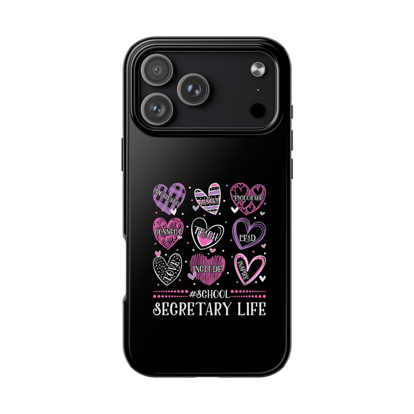 School Secretary Hearts Valentine Valentines Day - Tough Phone Case