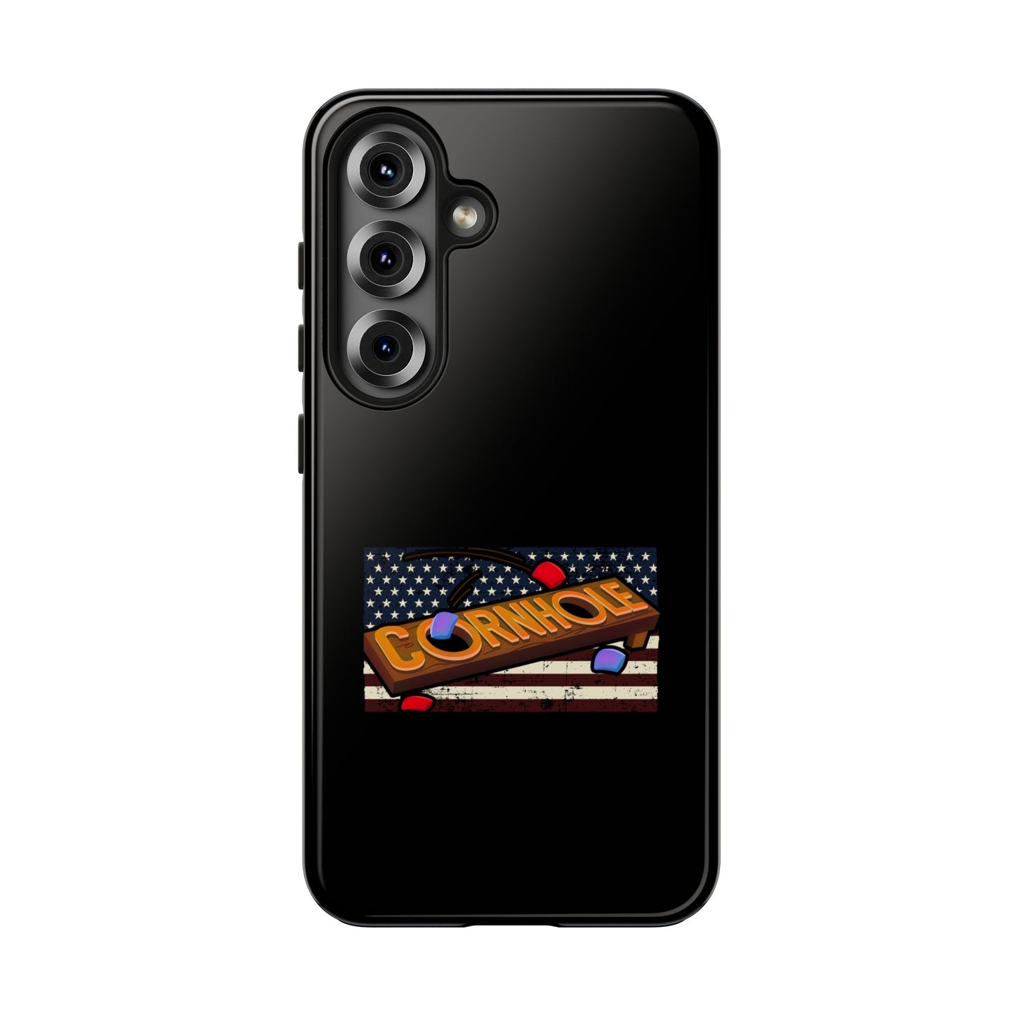 American Flag Cornhole - Rex Valentine Design - Tough Phone Case