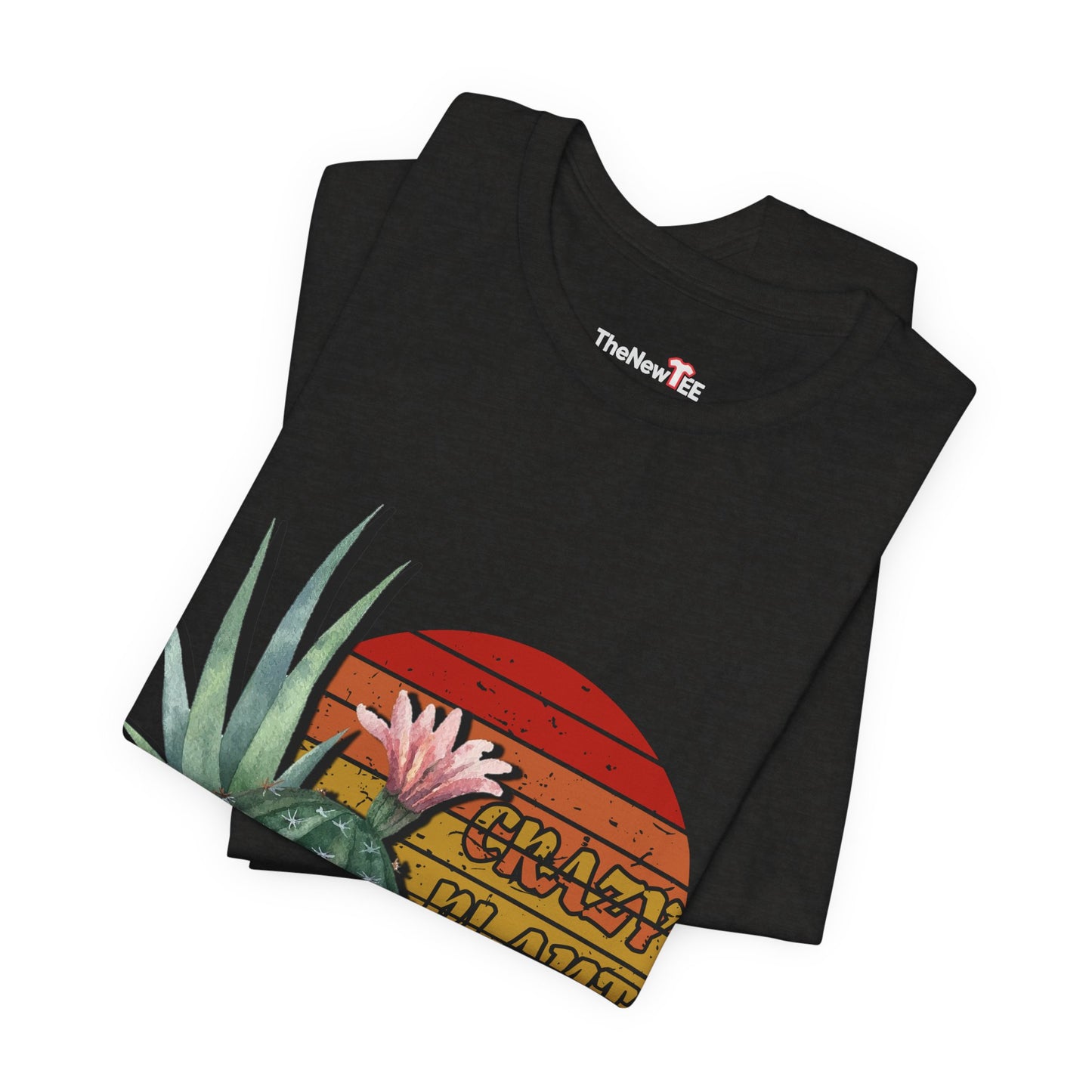 Crazy Plant Lady Cactus Retro Sunset Plant Lover T-Shirt