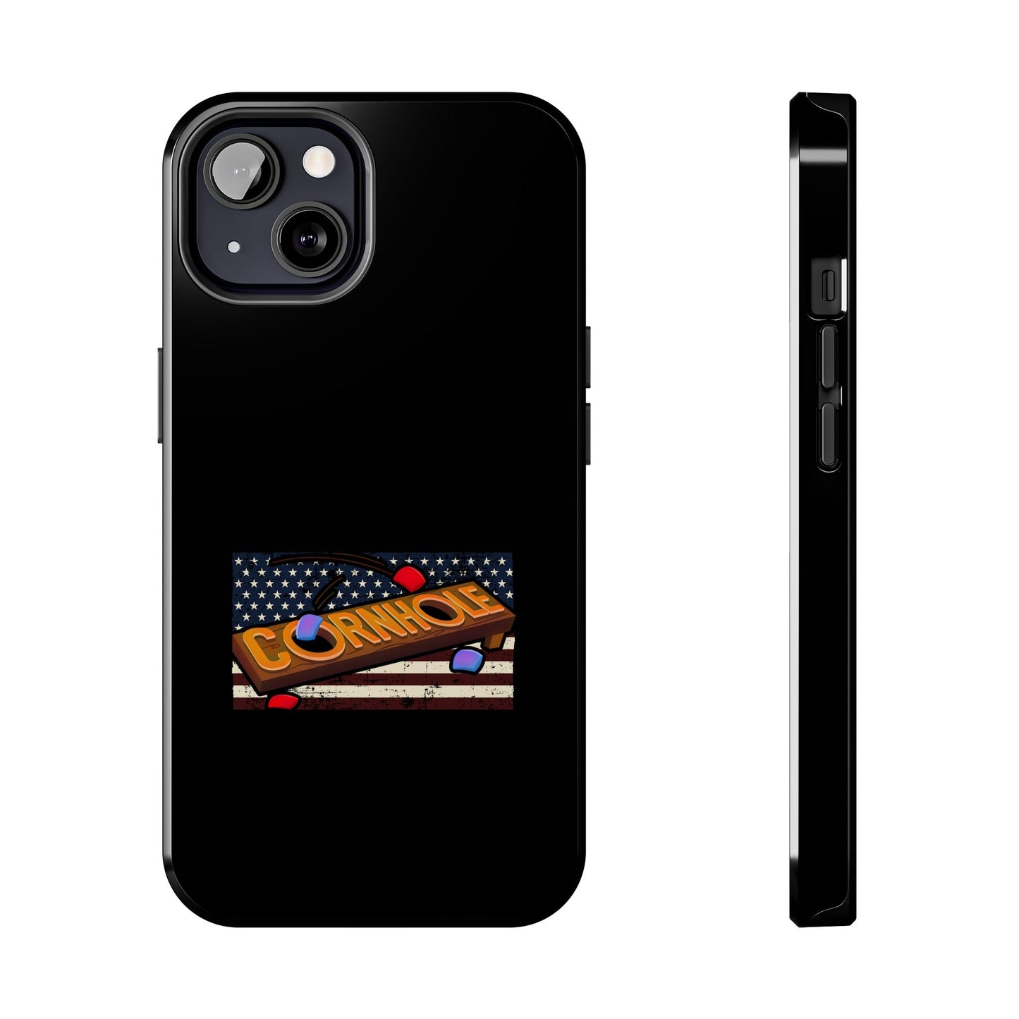 American Flag Cornhole - Rex Valentine Design - Tough Phone Case