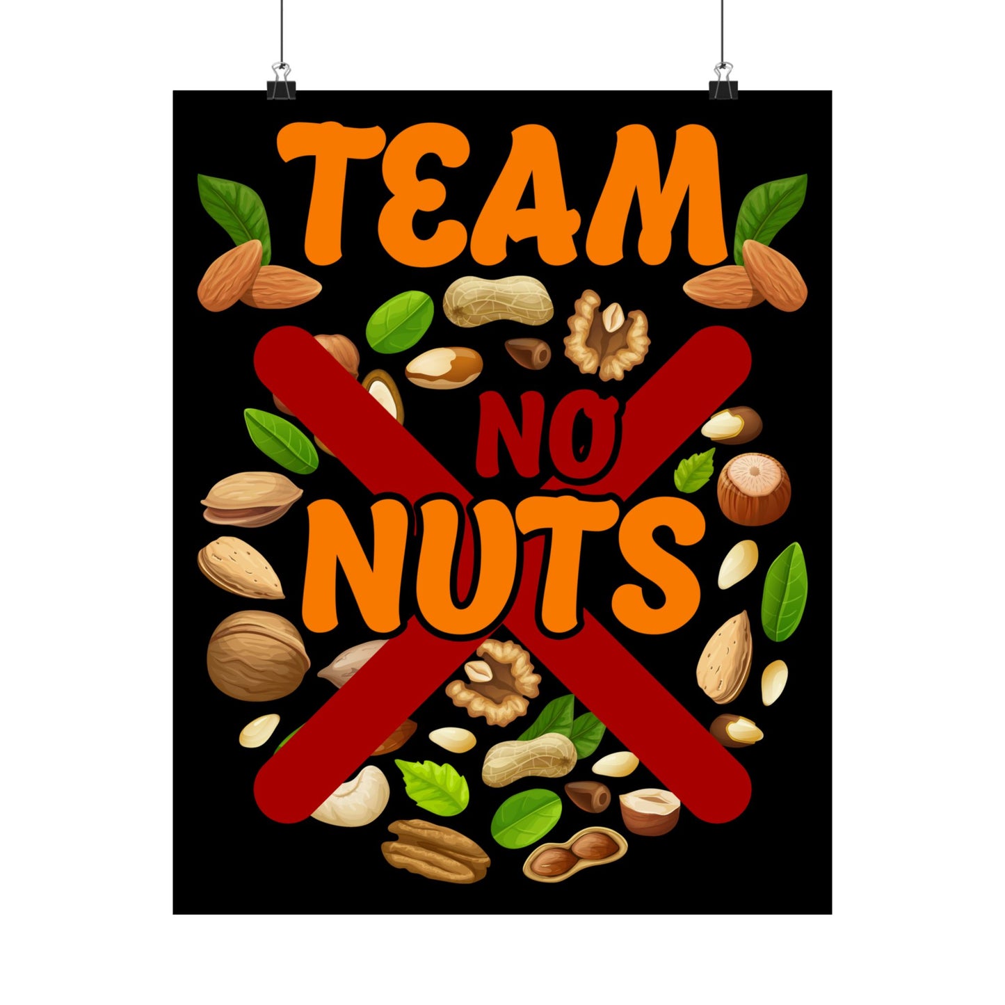 Gender Reveal Team No Nuts Girl Matching Family Baby Party - Wall Art