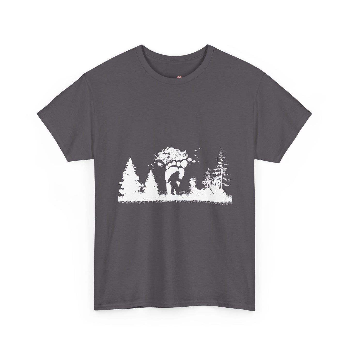 Bigfoot In The Forest Hiding At Night Full Moon Trees Nature - Unisex T-Shirt