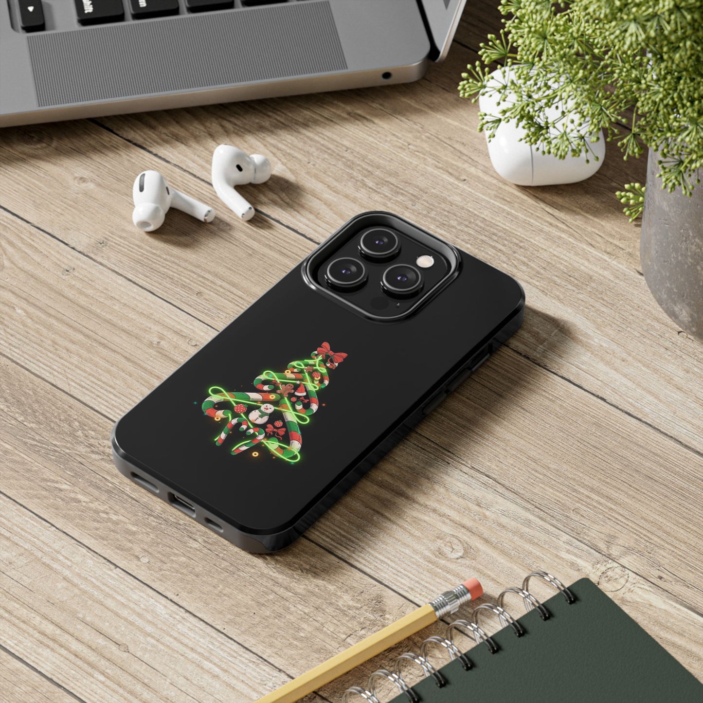 Christmas Candy Cane Xmas Tree Light Gifts - Tough Phone Case