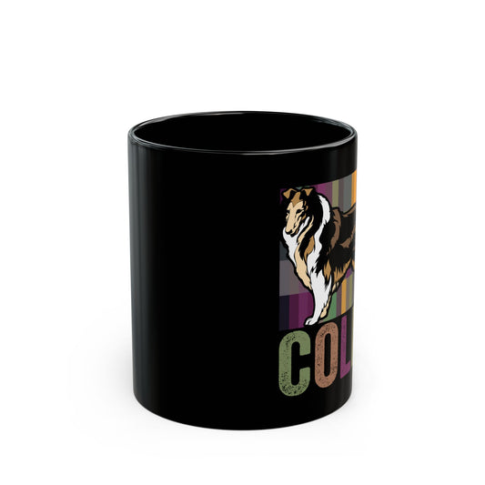 Smooth Collie Vintage Style Dog - Black Mug