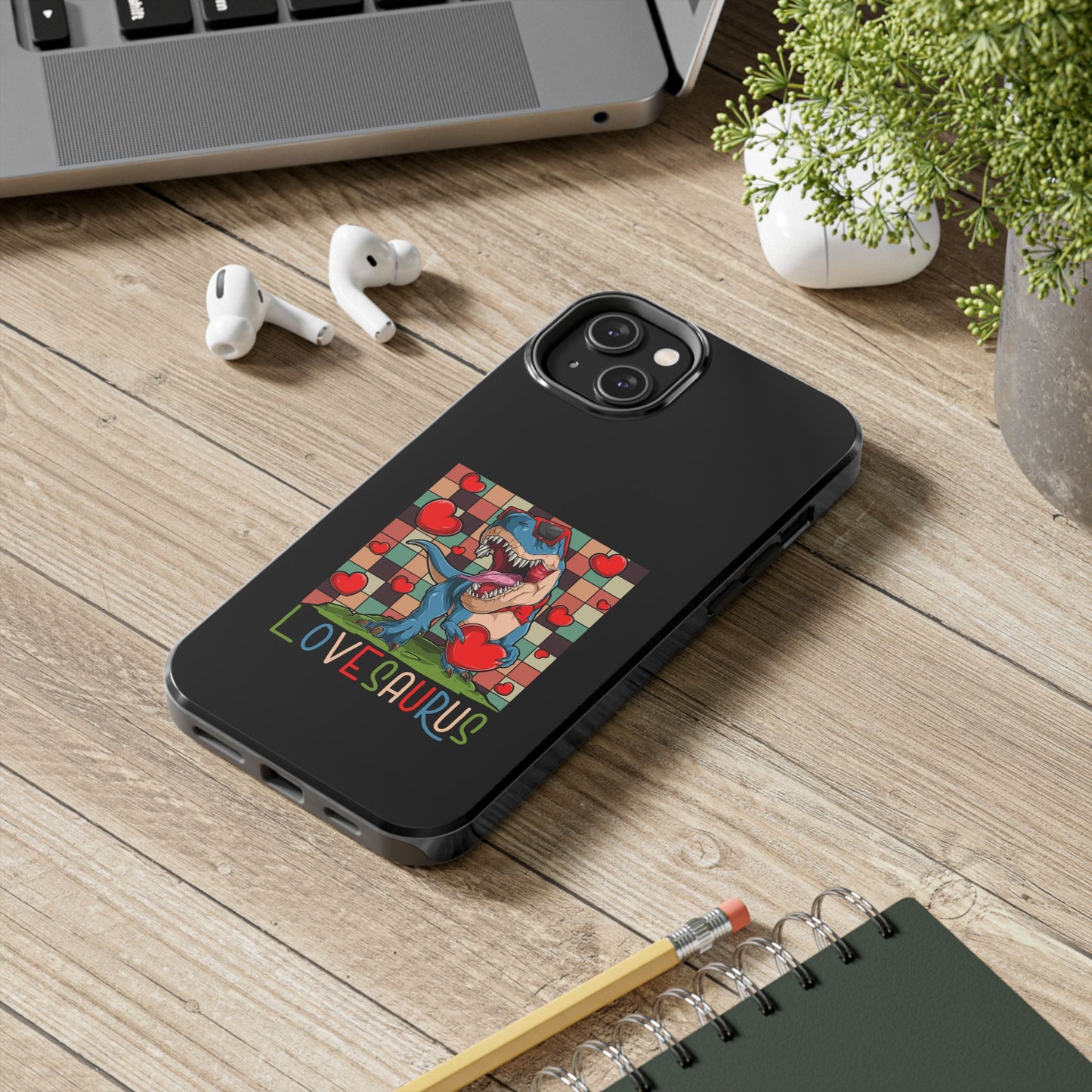 'Lovesaurus' Cute T-Rex Valentine Design - Tough Phone Case