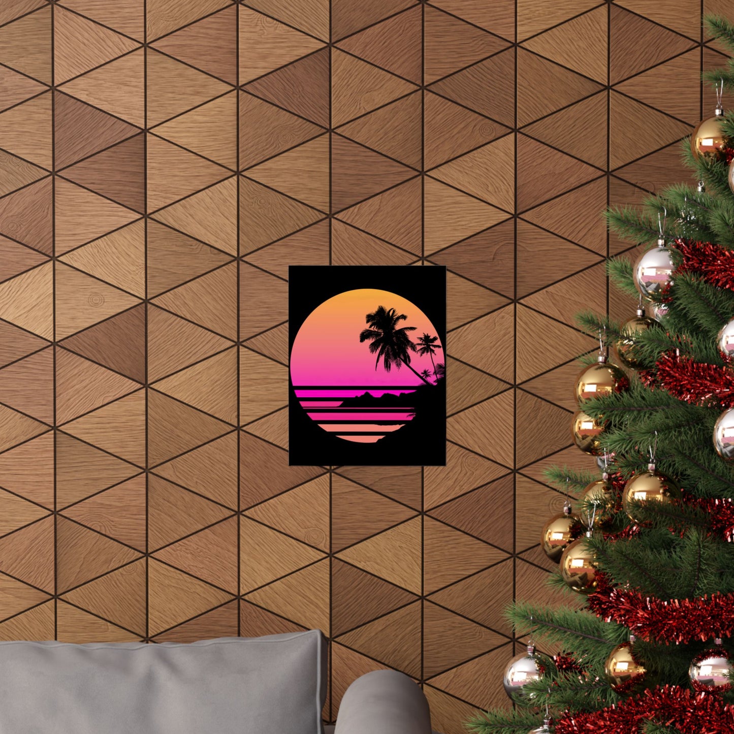 Palm Tree Shirt Tropical Beach Vintage Retro Style 70S 80S - Wall Art
