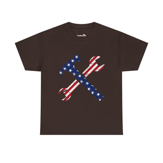 American Flag Ironworker And Tools - Unisex T-Shirt