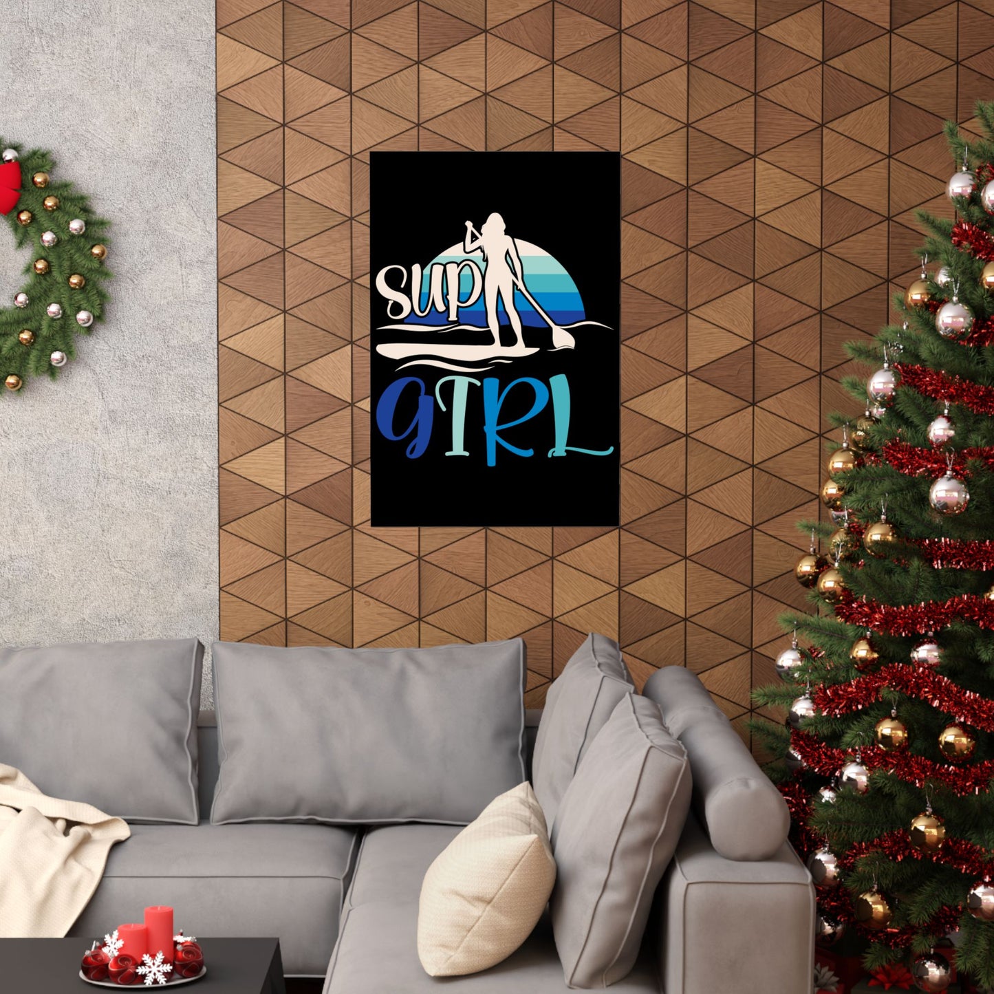 Sup Girl Shirt Stand Up Paddle Boarding Female - Wall Art