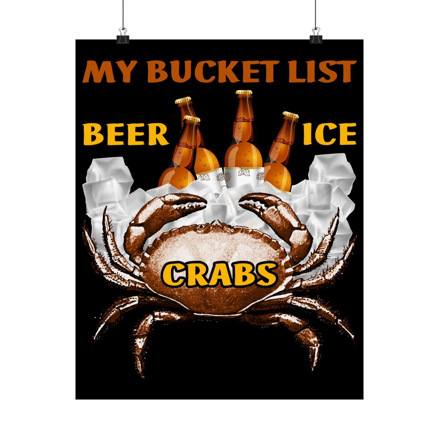 Crab Boil Gift Seafood Bucket List Beer Ice Crabs - Wall Art