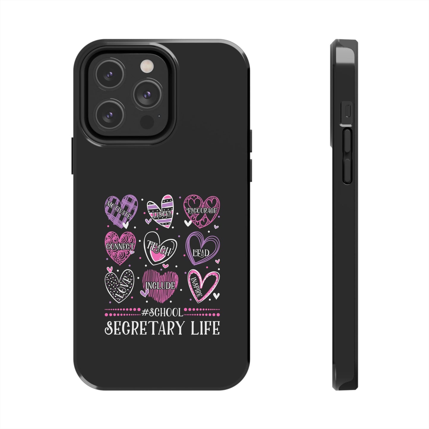 School Secretary Hearts Valentine Valentines Day - Tough Phone Case