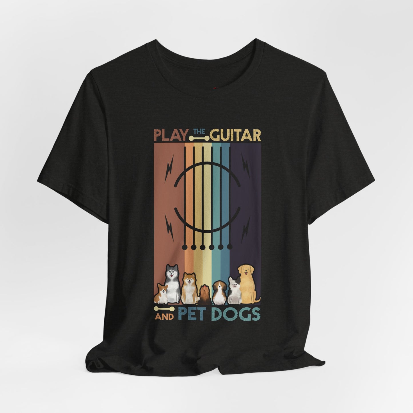 Retro Guitar Player Saying Dog Owner Guitarist I Pet Dogs T-shirt