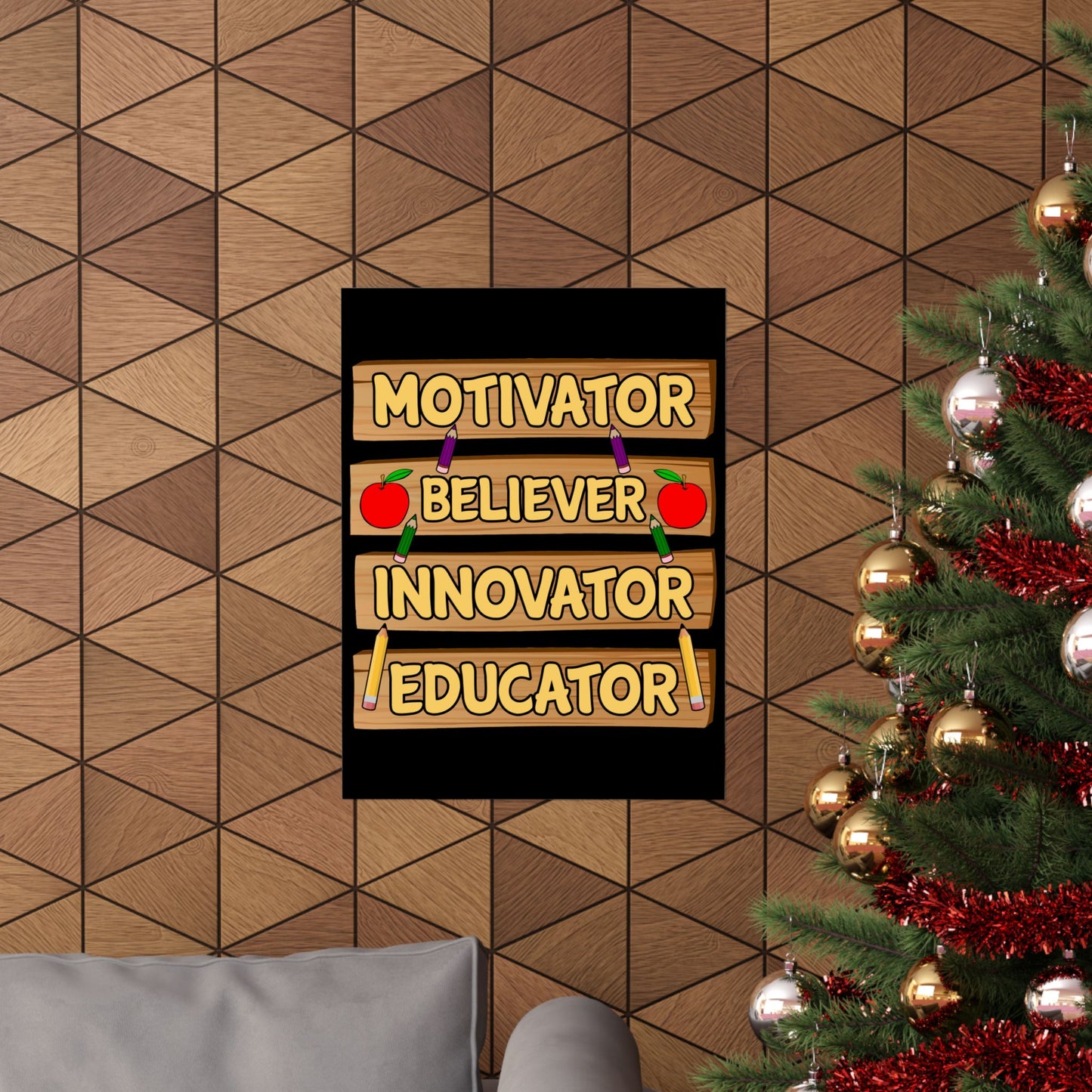 Teacher Motivator Believer Innovator Educator - Wall Art