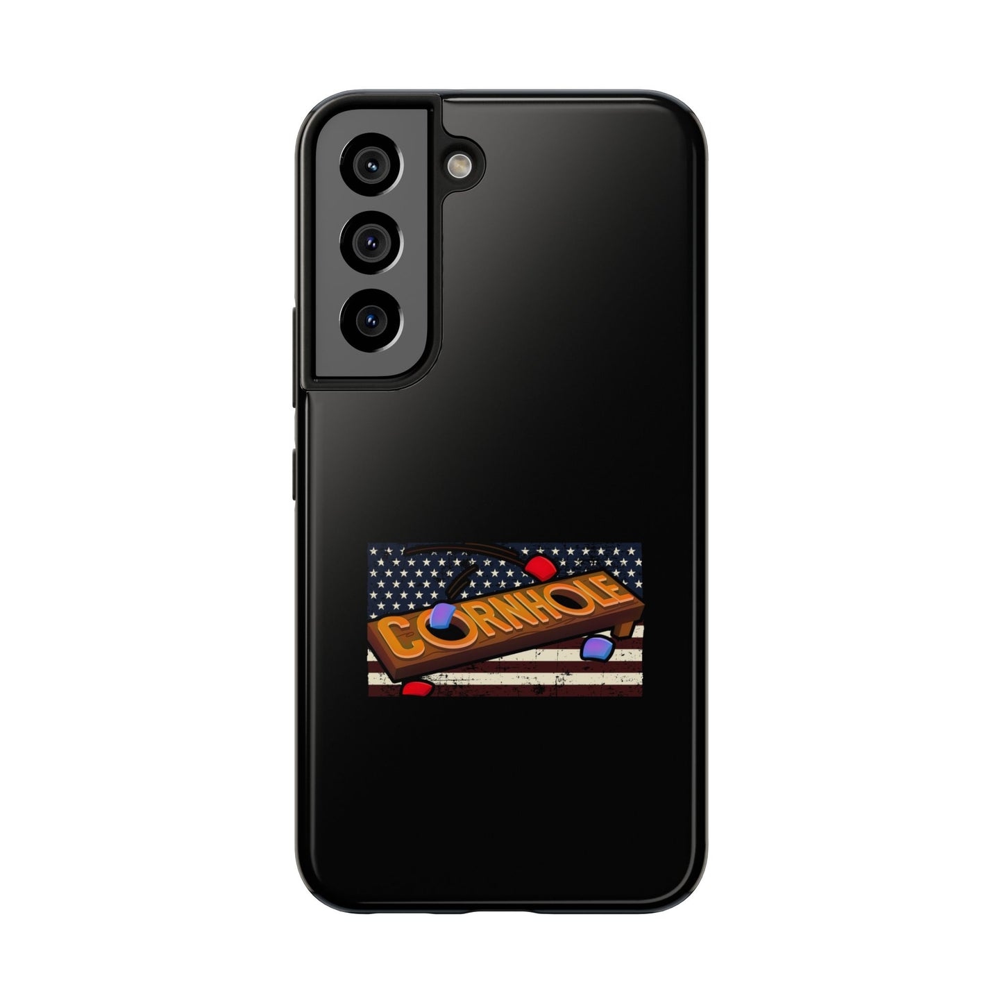 American Flag Cornhole - Rex Valentine Design - Tough Phone Case