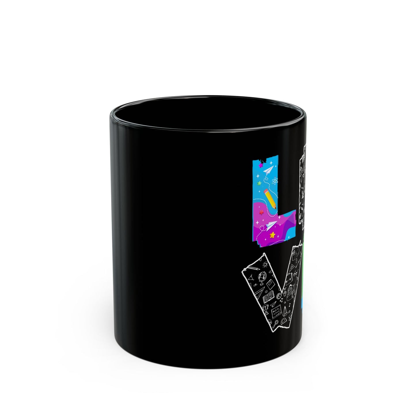 Cute Love Teaching Back To School I Love Teacher Life - Black Mug