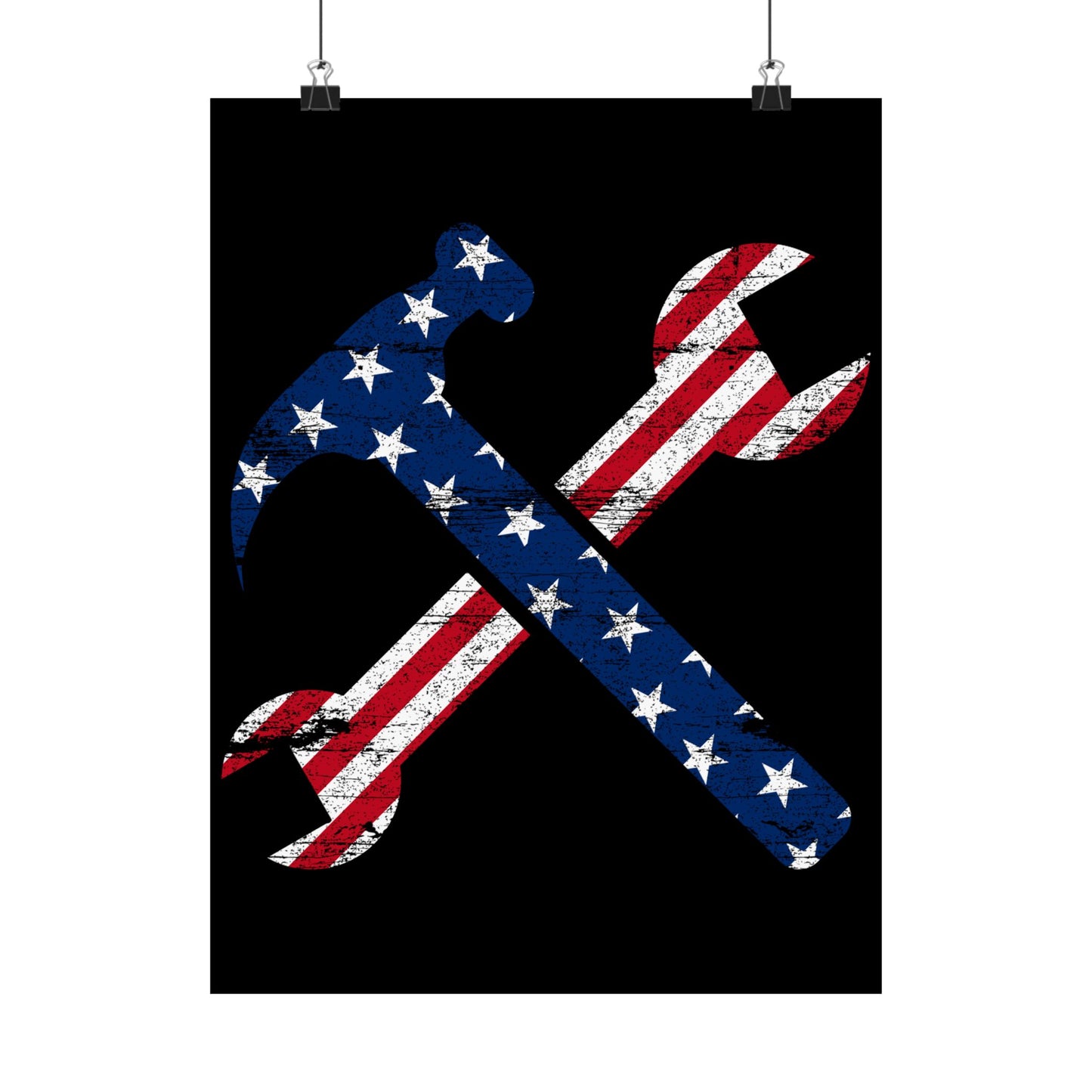 American Flag Ironworker And Tools - Wall Art