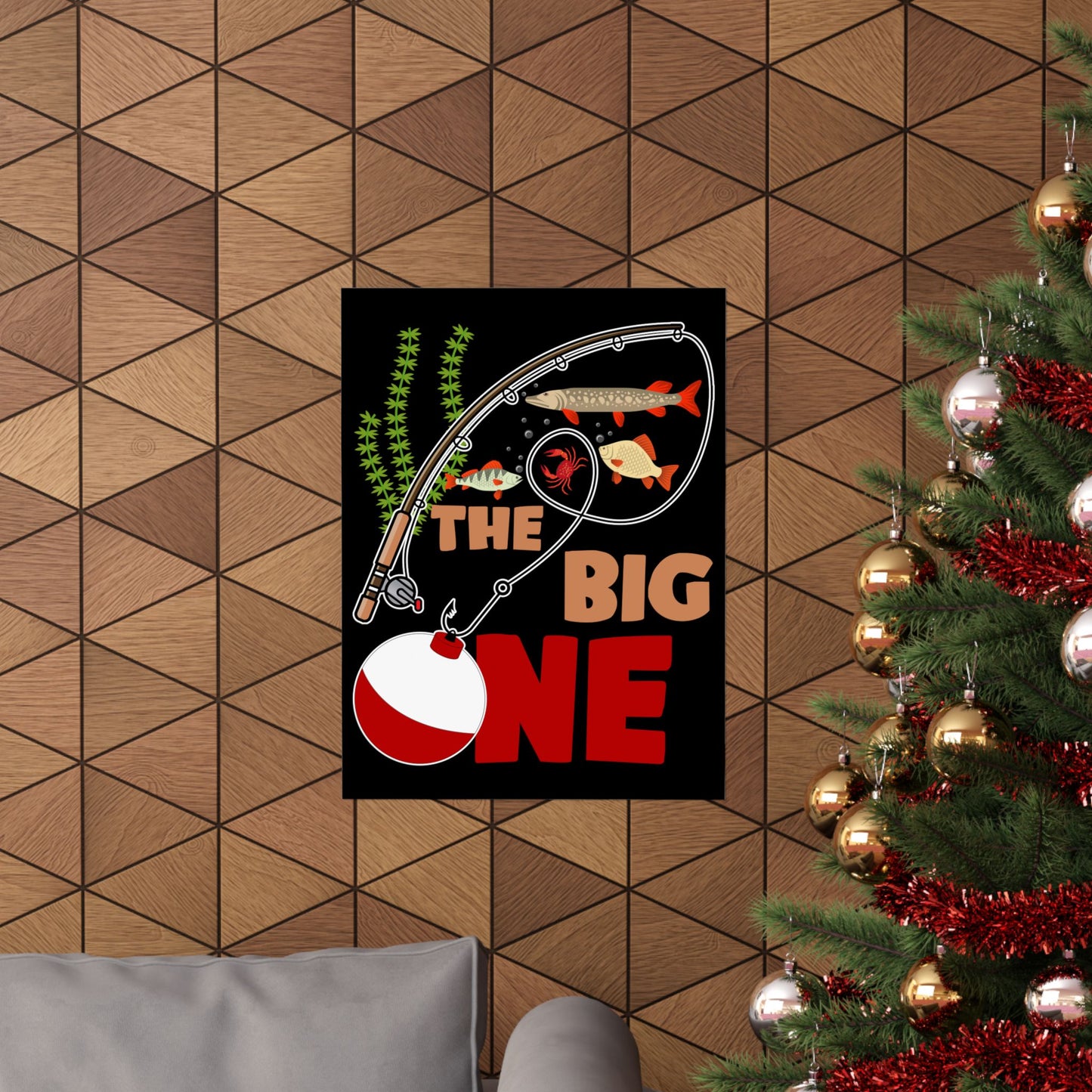 Kids Fishing The Big One Year 1St First Birthday Little Fisherman - Wall Art