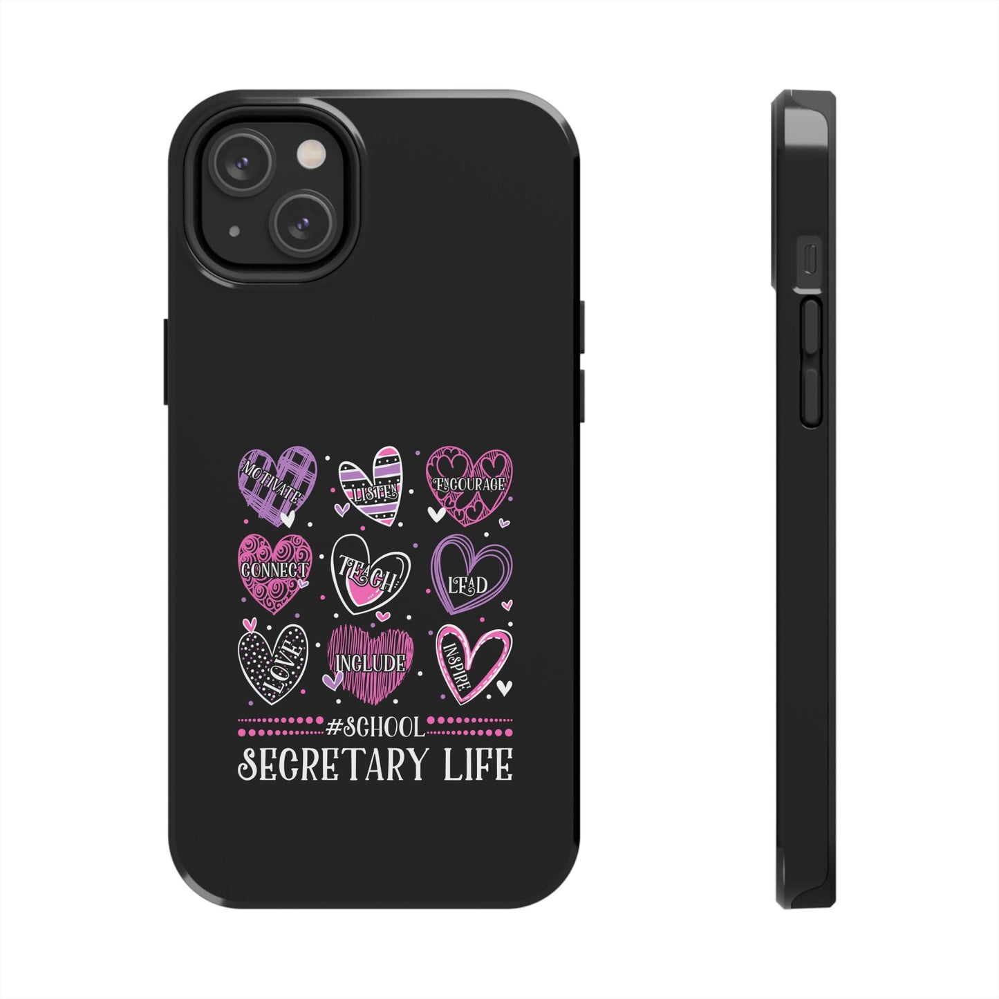 School Secretary Hearts Valentine Valentines Day - Tough Phone Case