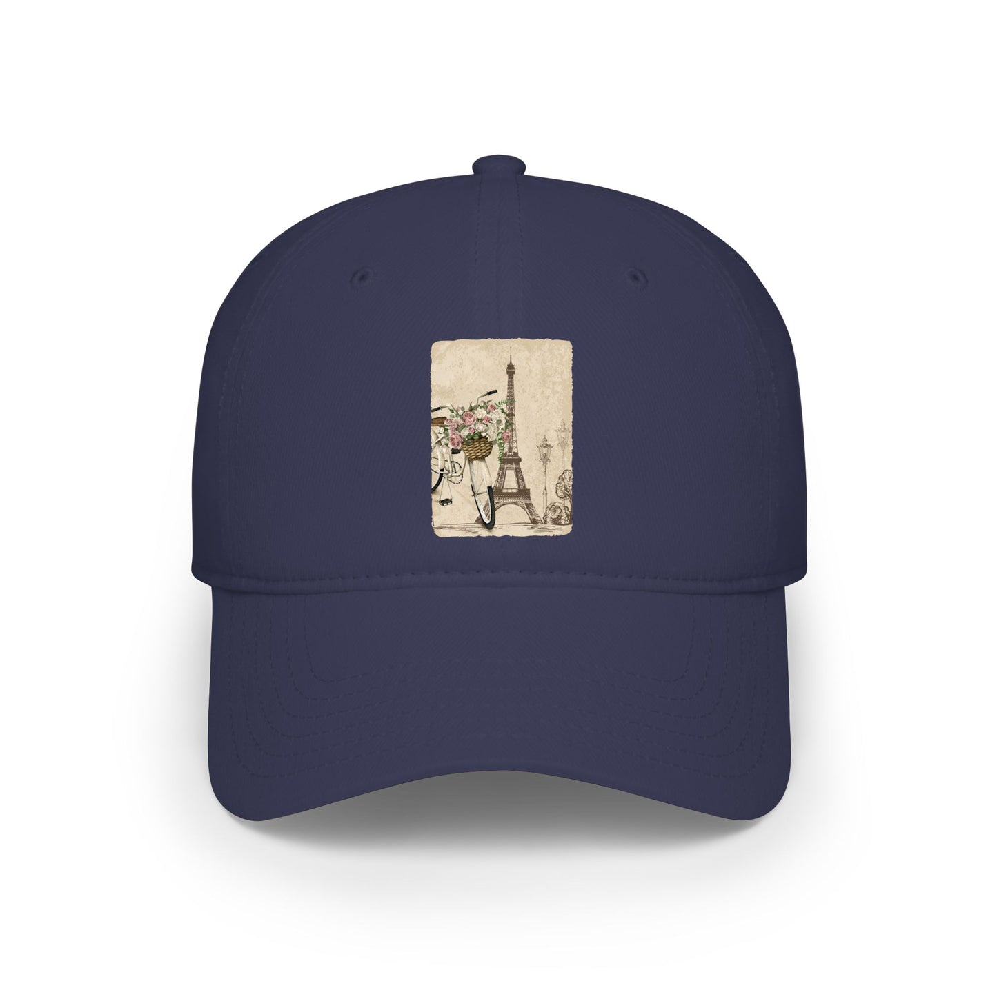 Paris Eiffel Tower Vintage Sketch Low Profile Baseball Cap