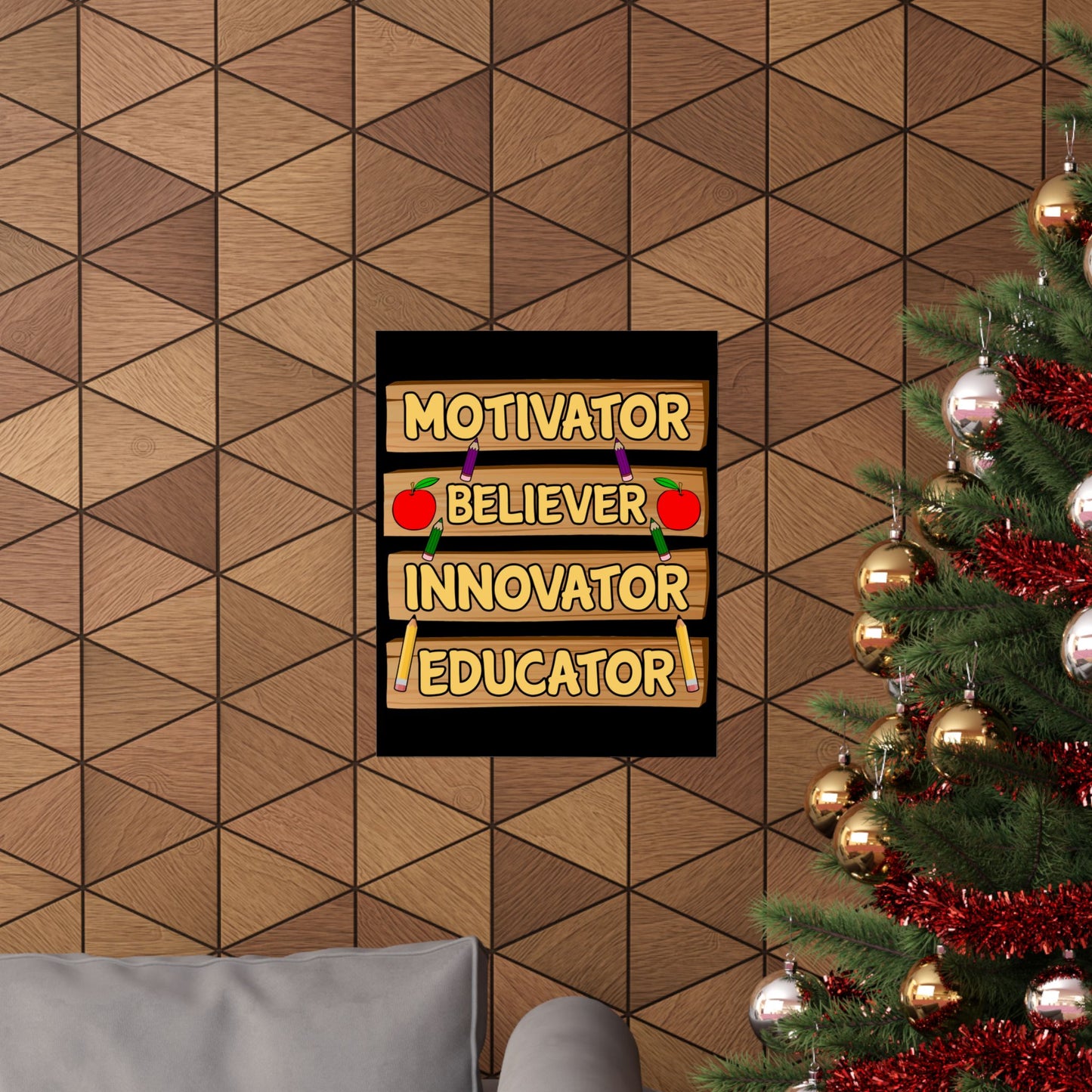 Teacher Motivator Believer Innovator Educator - Wall Art