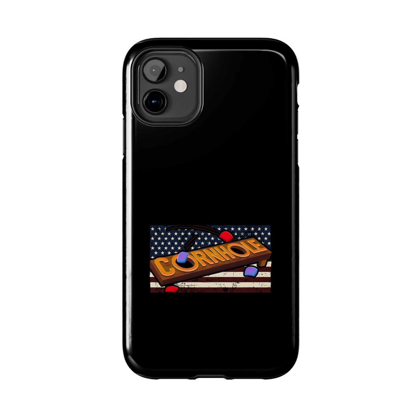 American Flag Cornhole - Rex Valentine Design - Tough Phone Case