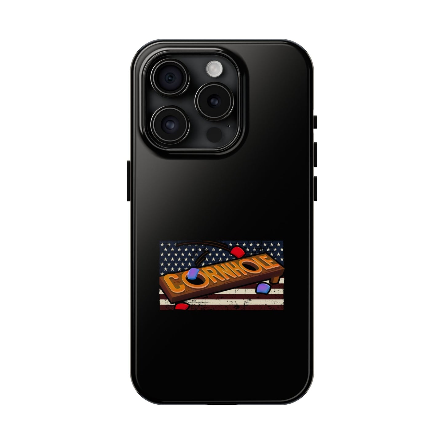 American Flag Cornhole - Rex Valentine Design - Tough Phone Case