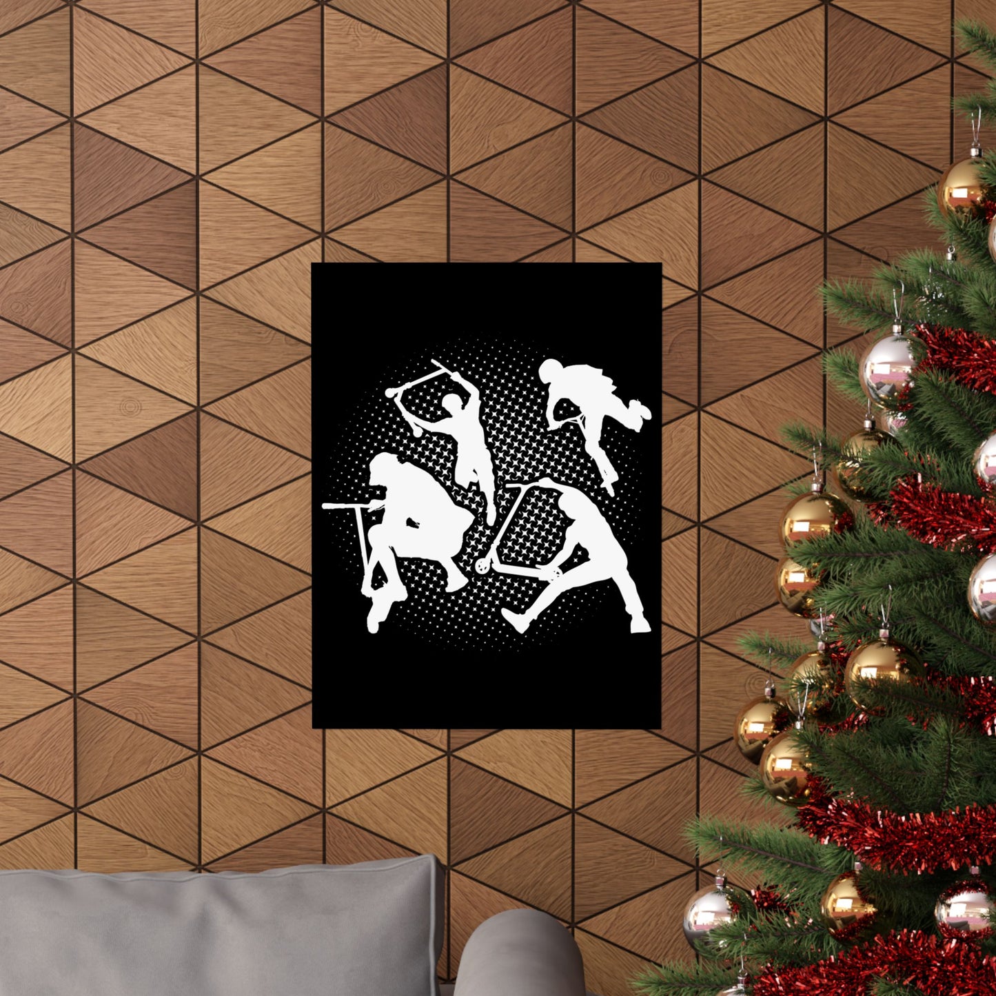 Scooter Stunt Silhouette Matte Poster — Extreme Freestyle Scooter Wall Art