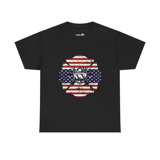 American Flag Firefighter Usa United States Badge - Unisex T-Shirt