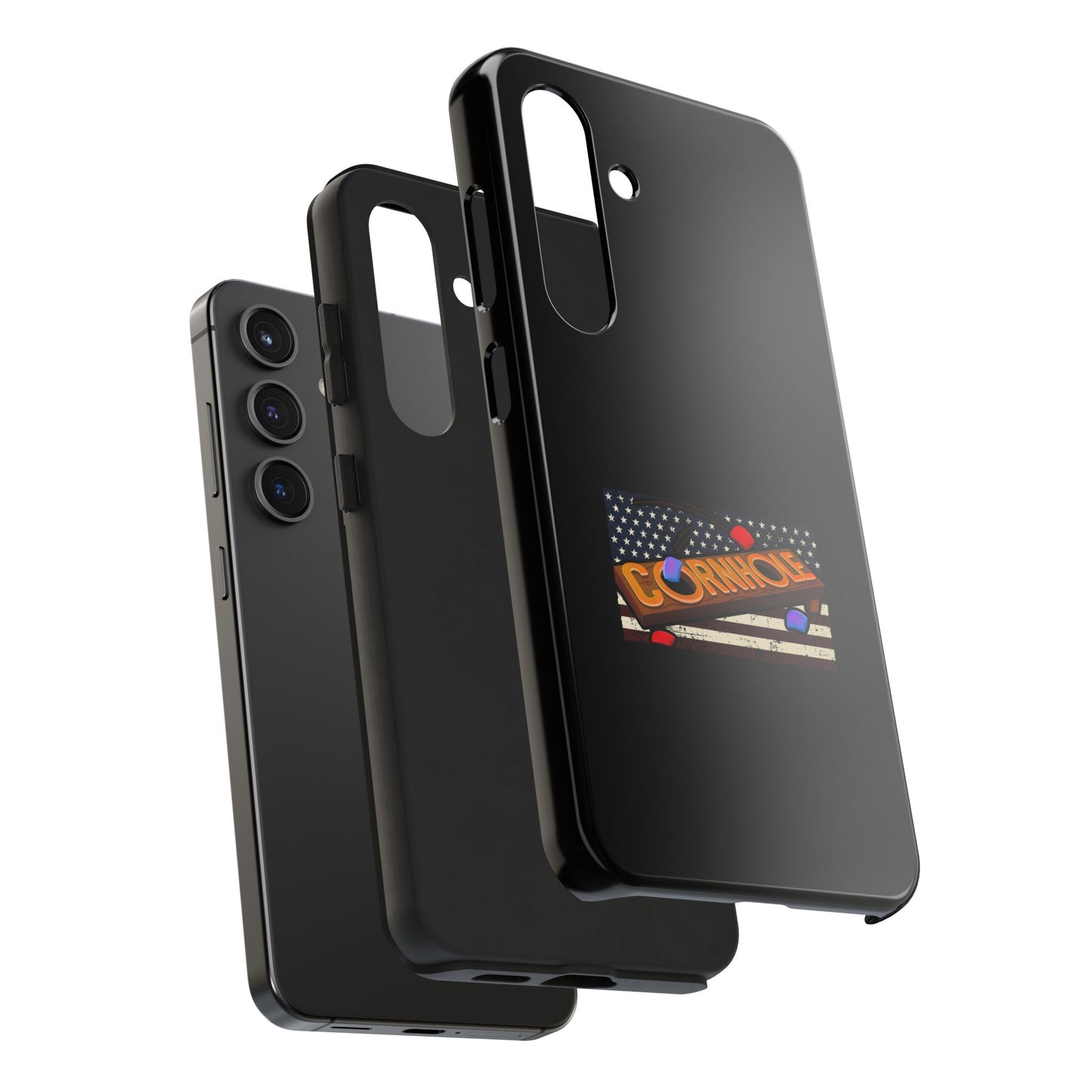 American Flag Cornhole - Rex Valentine Design - Tough Phone Case