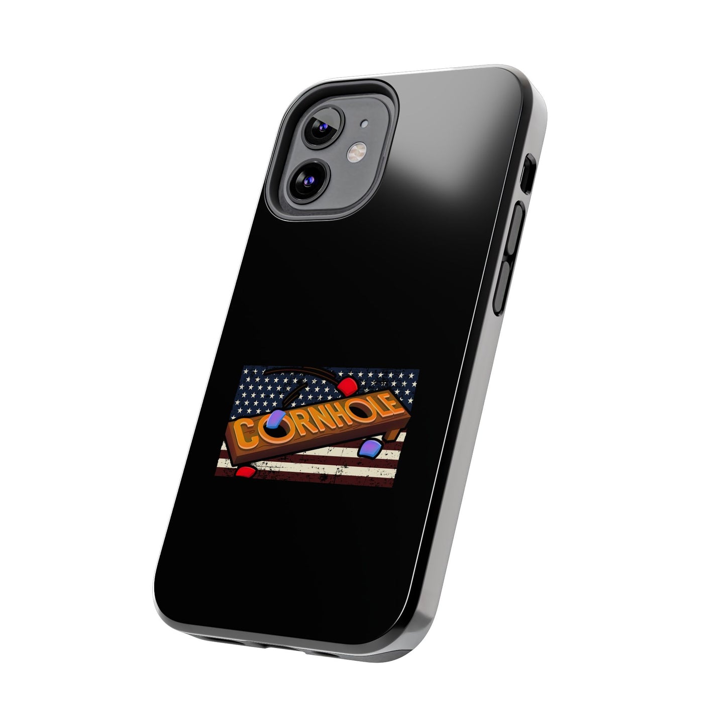 American Flag Cornhole - Rex Valentine Design - Tough Phone Case