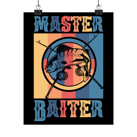 Master Baiter Vintage Bass Fishing Funny Camping - Wall Art
