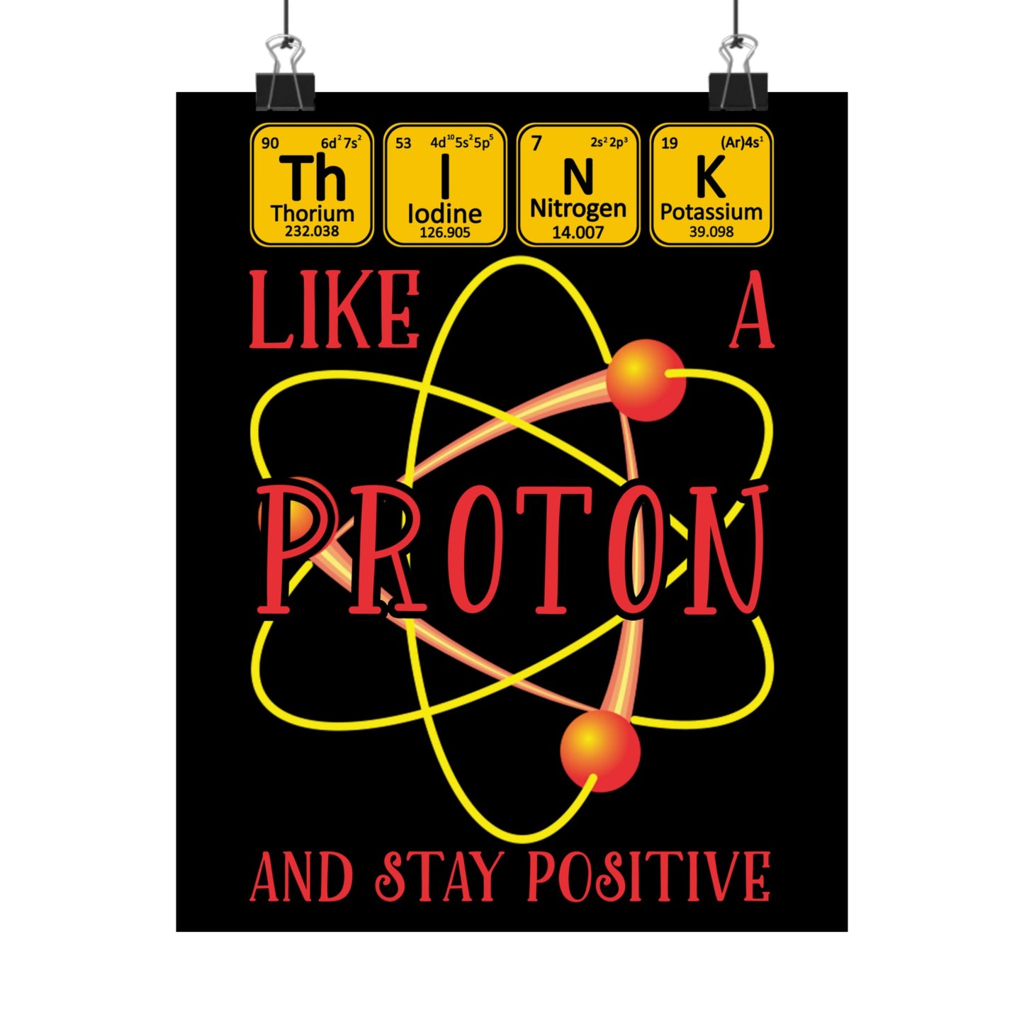 Think Like A Proton And Stay Positive Funny Science - Wall Art