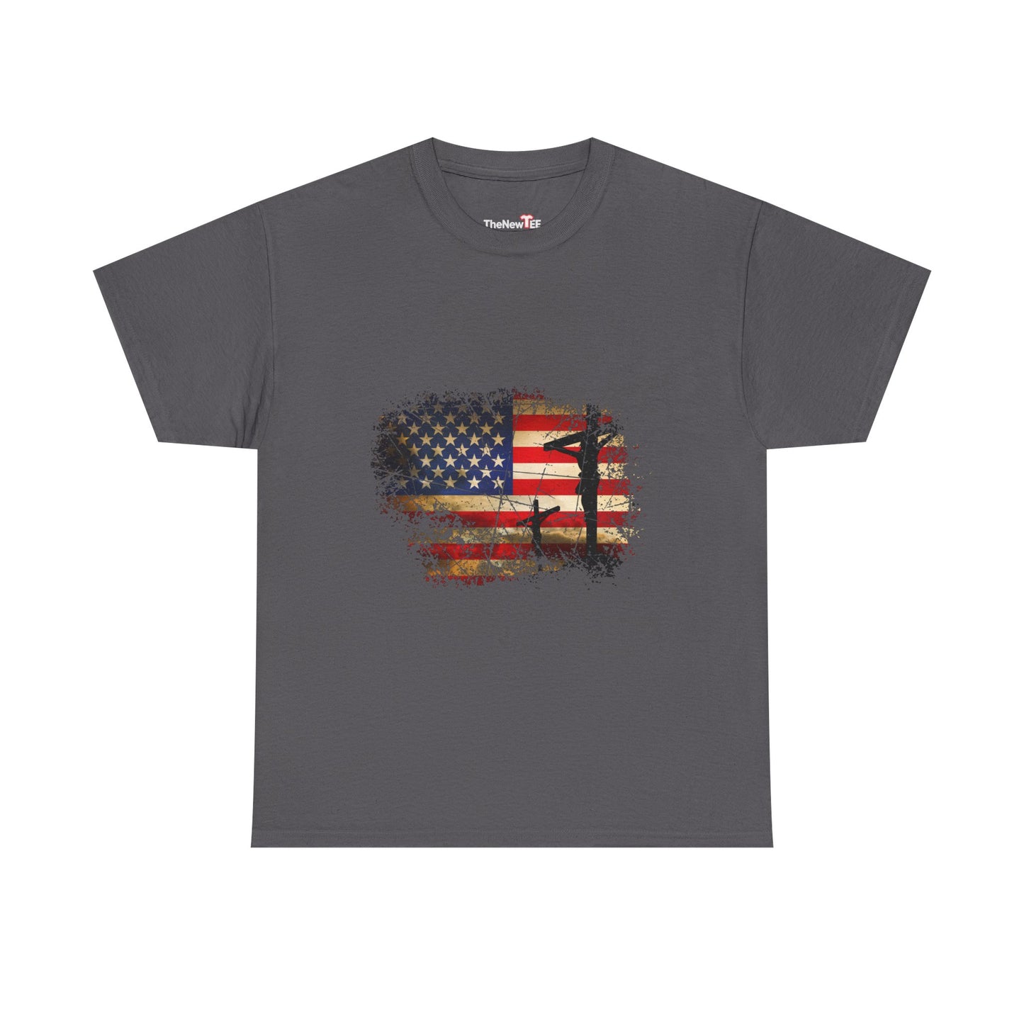 Cross Christ American Flag Pride Hand Christian Lover Gift - Unisex T-Shirt