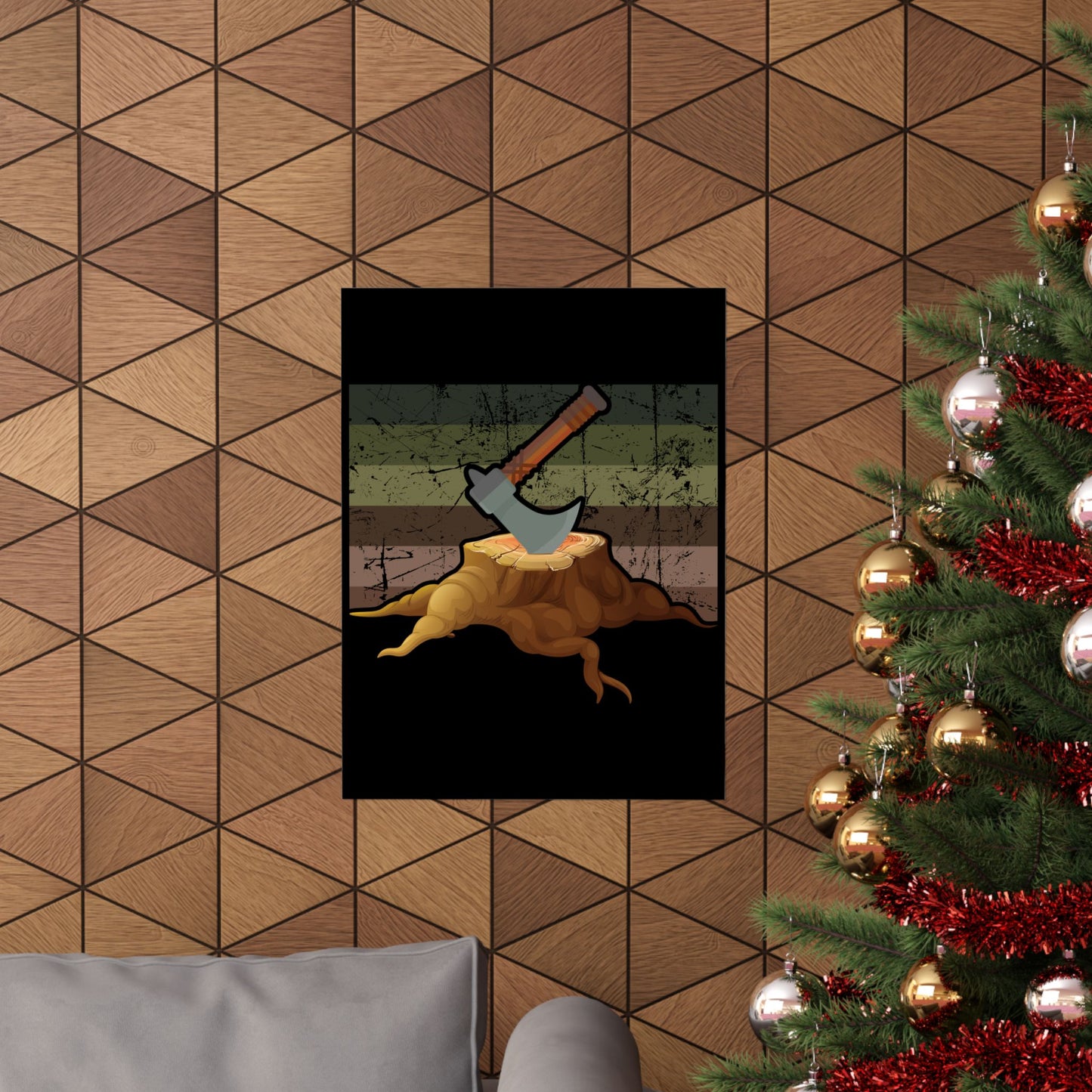 Trees Chop Wilderness Arborist Gift Lumberjack - Wall Art