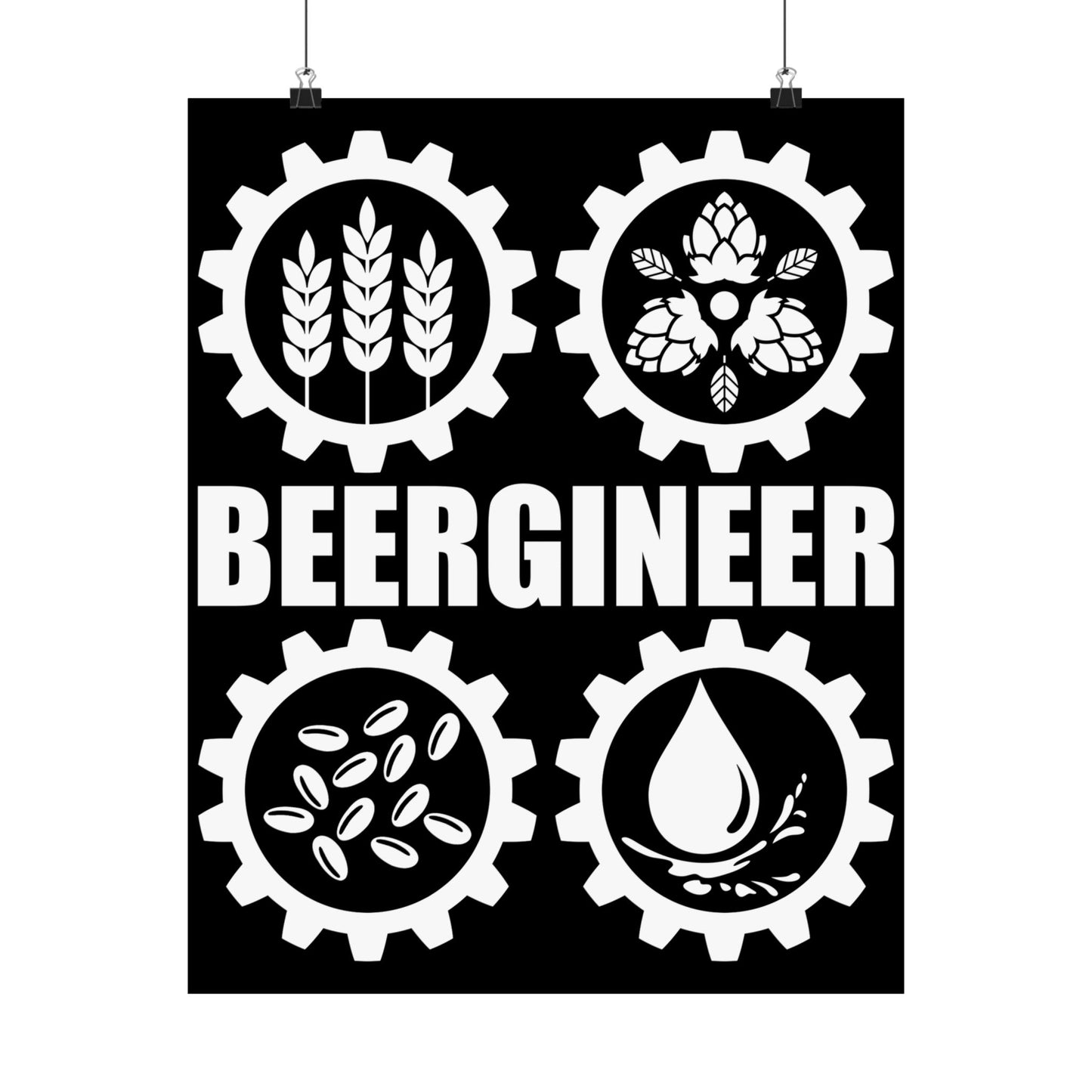 Beergineer Homebrew Home Brewing Craft Beer Brewer - Wall Art