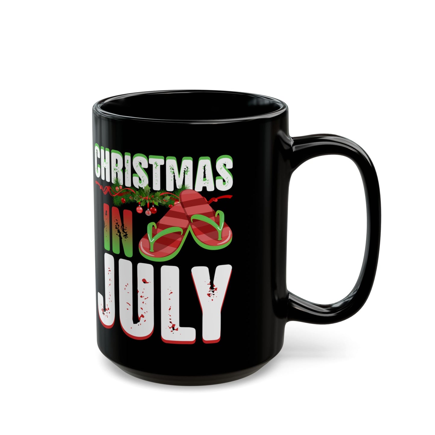 Christmas In July Flip Flops Summer Beach Xmas - Black Mug
