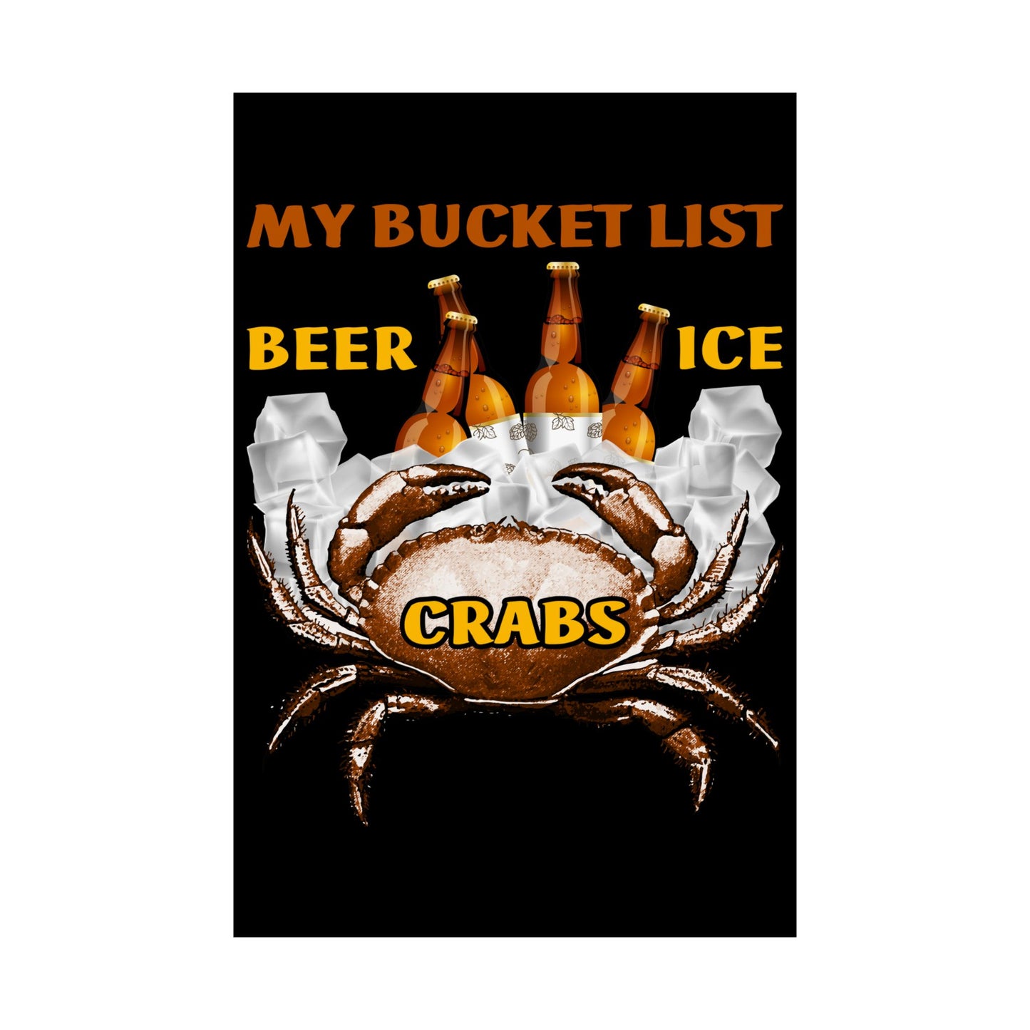 Crab Boil Gift Seafood Bucket List Beer Ice Crabs - Wall Art
