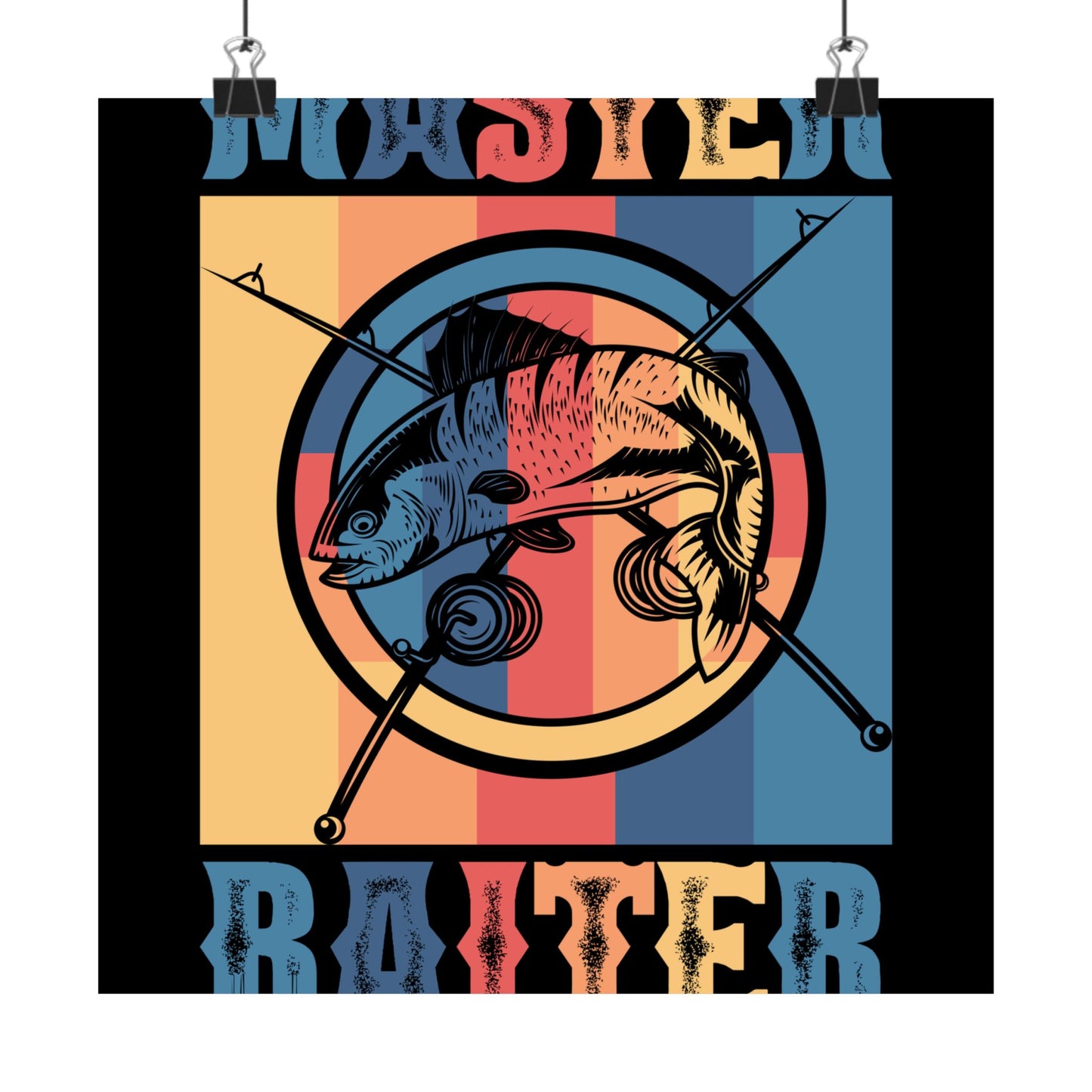 Master Baiter Vintage Bass Fishing Funny Camping - Wall Art