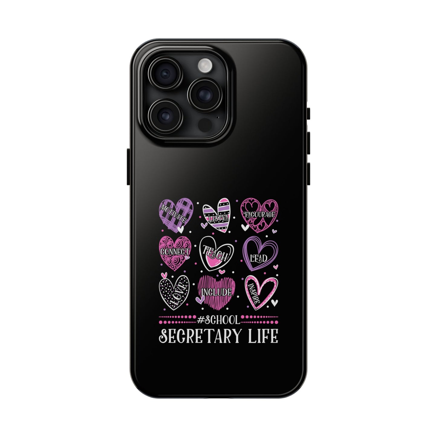 School Secretary Hearts Valentine Valentines Day - Tough Phone Case