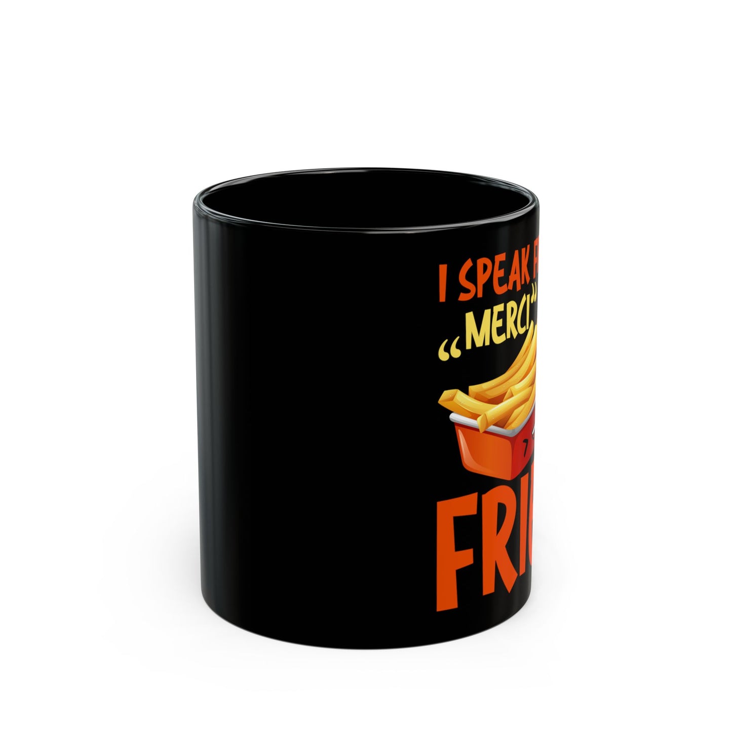 I Speak French Fries Women Cartoon Food Cute Merci - Black Mug