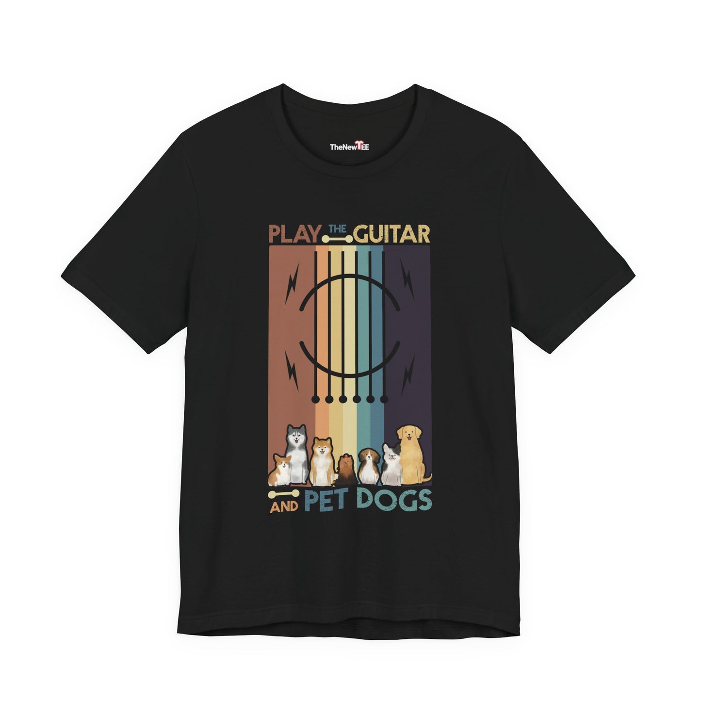 Retro Guitar Player Saying Dog Owner Guitarist I Pet Dogs T-shirt