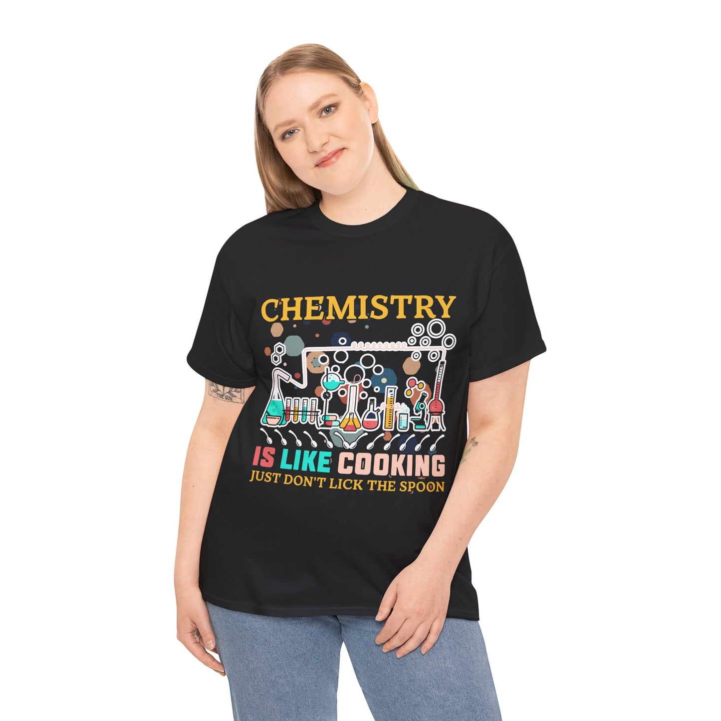 Science Chemistry Is Like Cooking Just Don'T Lick The Spoon - Unisex Graphic T-Shirt